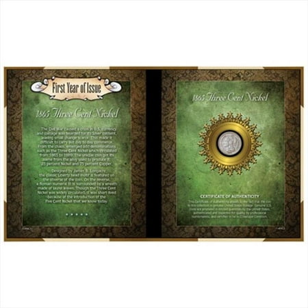 American Coin Treasures 11496 First Year of Issue Three-Cent Nickel 1865