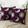 thumbnail image 3 of LALILO Throw Pillow Covers Sun And Moon Vintage With Stars Moon Cushion Cover 18" x 18", 2 Pack, 3 of 6