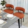 thumbnail image 3 of XINMICS Dining Chairs Set of 4, Mid-Century Modern Boucle Chairs for Kitchen Dining Room, Orange, 3 of 6