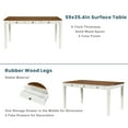 thumbnail image 4 of Euroco 6-Piece Mid-Century Solid Wood 3-Drawer Dining Table Set, Walnut Top/Butter Milk Frame, 4 of 8