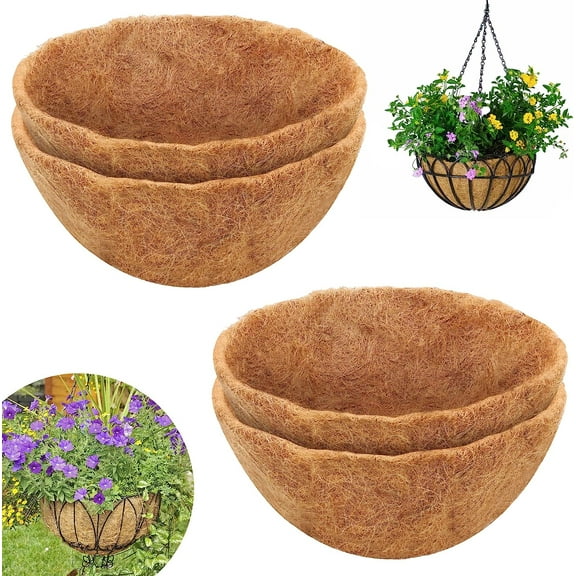 Artrylin Coconut Liners for Planters,4 pcs Coco Liners 8 inch (20cm) Coco Liner Round Liner,Coconut Liners for Hanging Baskets