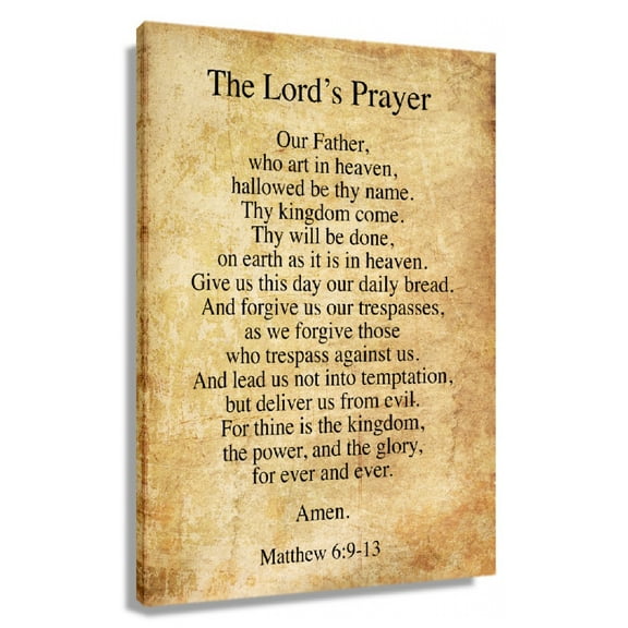 The Lord's Prayer Matthew 6 9-13 Bible Quote Wall Art Scripture Posters Canvas Artwork Vertical Pictures Print for Bathroom Artwork for Hallway