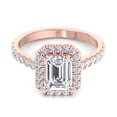 thumbnail image 2 of Azul - Moissanite Emerald Cut Halo Lab Diamond Engagement Ring with Side stones, 2 of 4