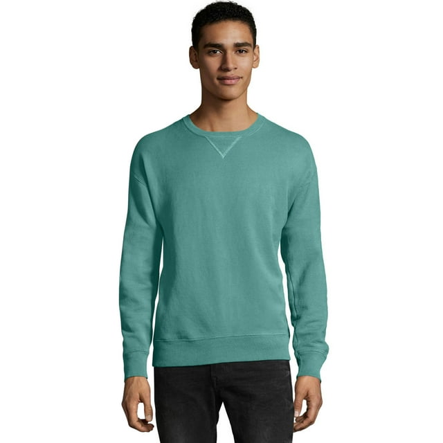 Hanes Mens Big ComfortWash Garment Dyed Fleece Sweatshirt, M, Spanish Moss