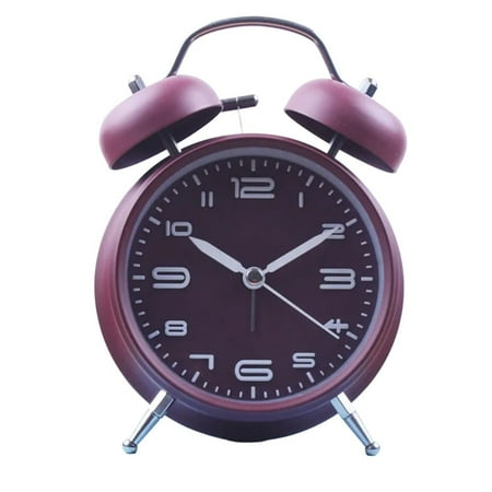 Bedside Alarm Clock with Twin Bell Vintage Battery Analogue Quartz Loud Alarm