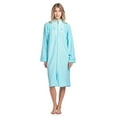 thumbnail image 2 of Casual Nights Women's Zipper Front Jacquard Terry Fleece Robe Duster - Green - Large, 2 of 4