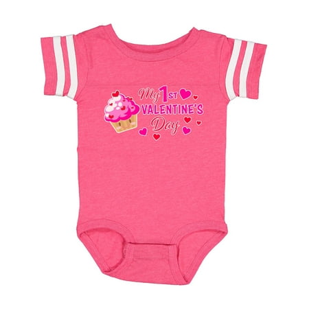 

Inktastic My 1st Valentine s Day with Cupcake Gift Baby Girl Bodysuit