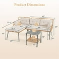 thumbnail image 2 of Topcobe 3 Pieces Corner Patio Furniture with Small Coffee Table, Outdoor Patio Furniture for Garden Backyard Pool Deck-Beige, 2 of 7