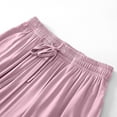 thumbnail image 3 of Ohufall Women's Modal Pajama Capri Pants Soft Comfy Drawstring Elastic Waist Home Sleep Capris Summer Solid Loose Wide Leg Lounge Pj Bottoms, 3 of 5