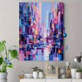 thumbnail image 4 of Geometric Circles Abstract Teal Blue Canvas Wall Art Print for Living Room Bedroom Dining Room Office Hallway Apartment Decor, 4 of 8