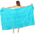 thumbnail image 5 of LA LEELA Women's Wrap Slit Cover ups Swim Bikini Sarong One Size Teal, Floral, 5 of 5
