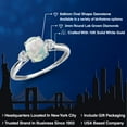 thumbnail image 2 of Gem Stone King 10K White Gold Simulated White Opal and Lab Grown Diamond 3-Stone Ring for Women | 1.22 Cttw | Oval Cabochon 8X6MM | Gemstone October Birthstone | Size 7, 2 of 6