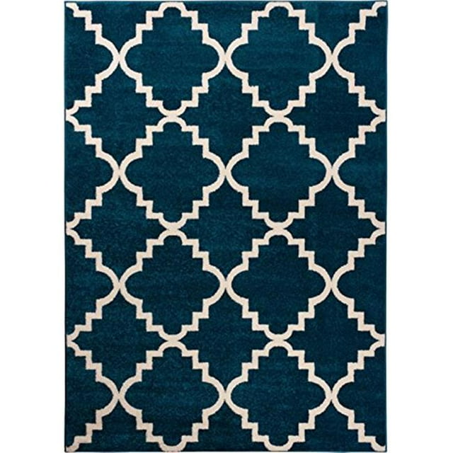 3 ft. 3 in. x 4 ft. 7 in. Sydney Lulus Lattice Area Rug - Navy Blue