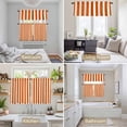 thumbnail image 6 of Burnt Orange Striped Kitchen Curtains Sets for Windows 24 Inch Length, Thanksgiving Orange White Stripes Rod Pocket Window Treatments Tier Curtains and Valances Set for Bedroom/Bathroom, 6 of 8