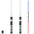 thumbnail image 3 of 4Pcs LED Lightsaber with Connector Sounds,7 Colors Changing LED Light Up Sword,Retractable Glow Sword Light, Portable Lightweight Light saber with Handle for Kids Christmas Role play, 3 of 10