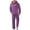 #004-Purple, variant on Yusimy Men's 2-Piece Fuzzy Hoodie Set Thickened Embroidered Letter Hooded Long Sleeve Casual Loungewear Cargo Pants