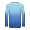 thumbnail image 6 of MKOSPLRT Boys Girls Long Sleeve Rash Guard Ombre Gradient Sun Protection Quick Dry Swim Shirt for Beach Ages 3-14 Years, 6 of 10