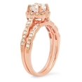 thumbnail image 2 of Dazzlingrock Collection 14K White Moissanite & Real Diamond Bridal Engagement Ring Set, Rose Gold, Size 9, 2 of 4