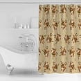 thumbnail image 4 of Extra Long Shower Curtain 72x96 Inch, Beige Christmas Shower Curtain Waterproof Bathroom Decor Vintage Elk Santa Xmas Snowflake Fabric Bath Curtain Set Accessories with Hooks, 4 of 6