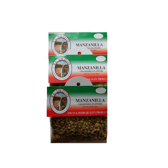 El Indio Tea/ Hierba Manzanilla / Chamomile Flowers -Dried Natural Herbs Net Wt. 1/2 oz. (14 g)-3 Pack