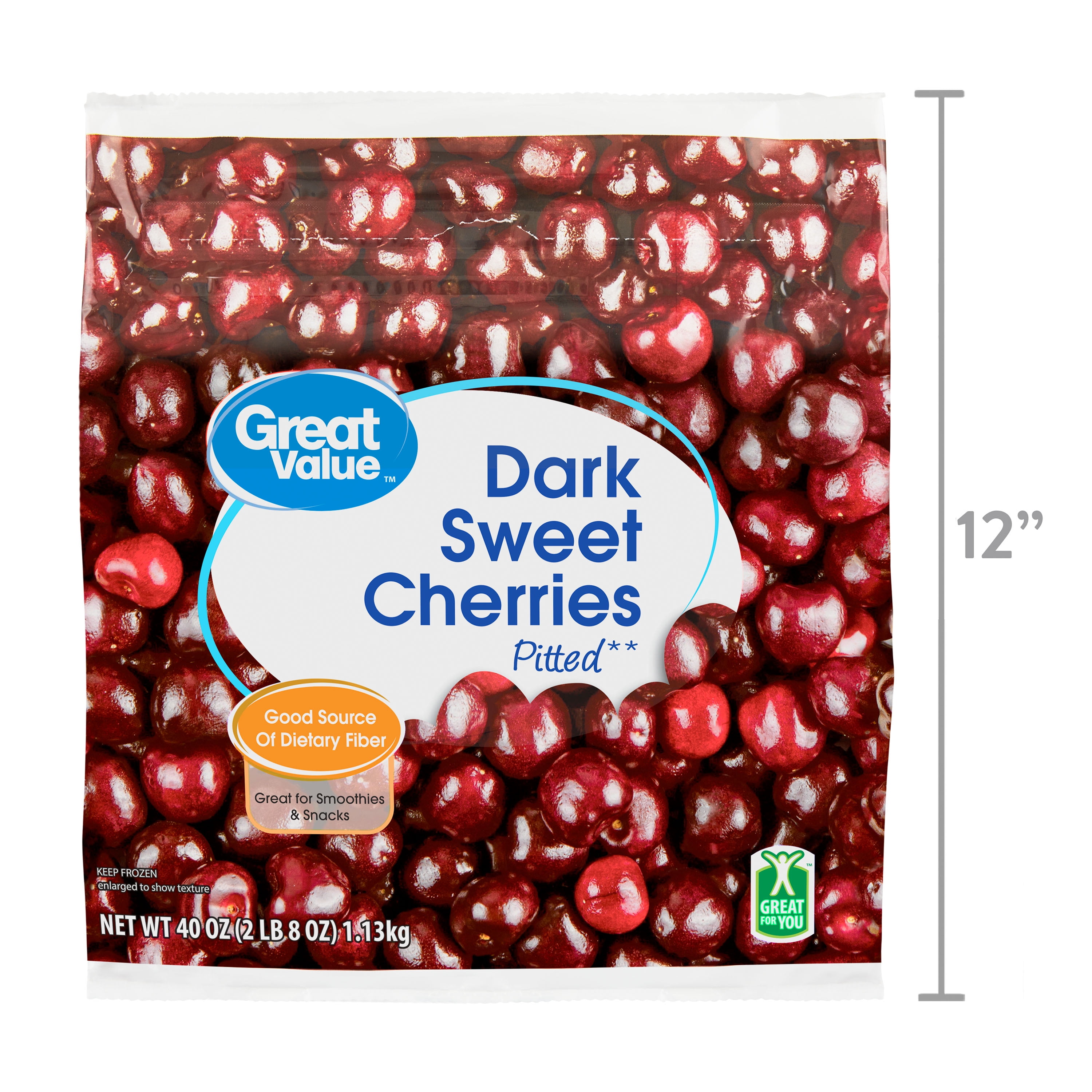 Great Value Dark Sweet Cherries, Pitted, Frozen, 40 oz 
