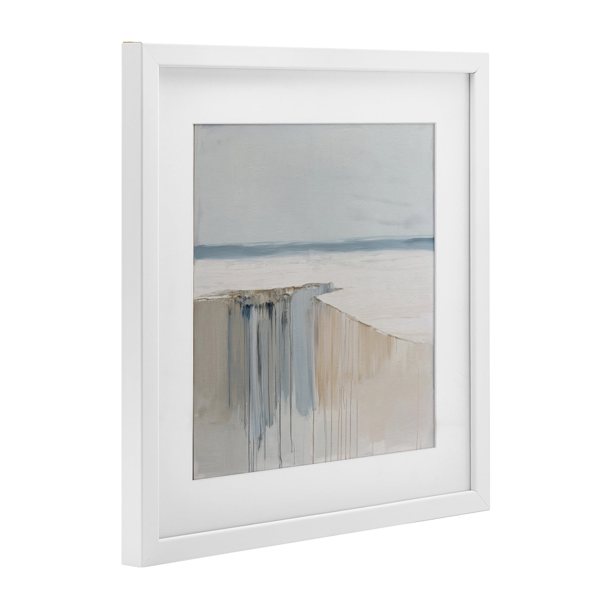 Stupell Industries Precipice Neutral Abstraction White Framed Print Under Glass, design by Svetlana Aleynikova