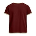 thumbnail image 4 of QTBIUQ Mens Short Sleeve Button Front Athletic Henley Shirt Casual Sports T-Shirt for Gym Breathable Comfortable Summer Top Burgundy, 4 of 6