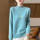 thumbnail image 2 of One Line Half Height 100% Andy Velvet Knitted Sweater For Women's Autumn And Winter New Top, Loose Long Sleeved Basic Style GH79, 2 of 5