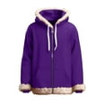 thumbnail image 2 of Christmas Outfits for Men Full Zip Hooded Jacket with White Faux Fur Trim Santa Claus Holiday Sweatshirt Coat (2XL, Purple), 2 of 5