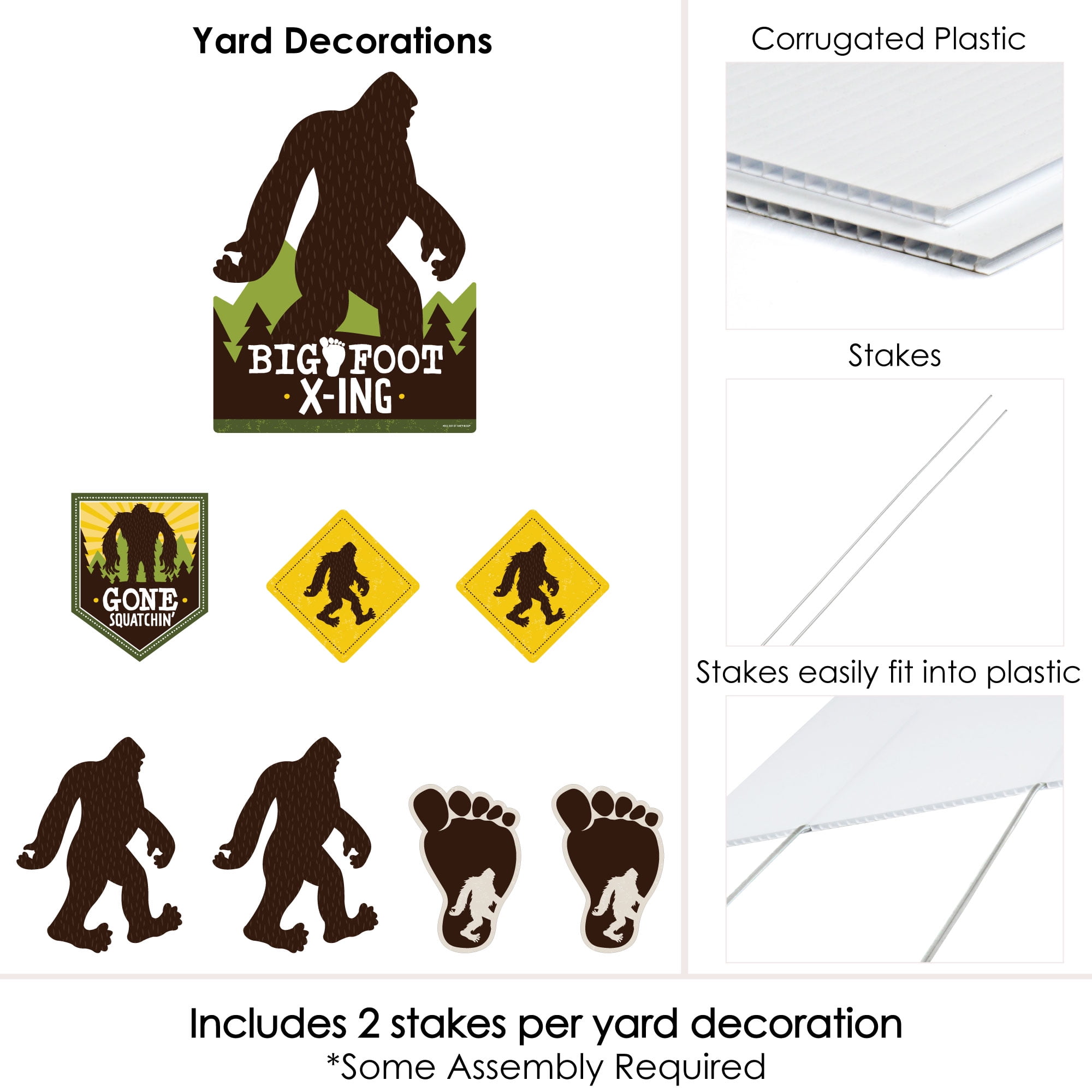 Big Dot of Happiness Sasquatch Crossing - Yard Sign and Outdoor Lawn Decorations - Bigfoot Party or Birthday Party Yard Signs - Set of 8