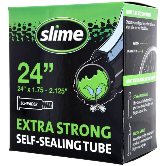 Slime Extra Strong Self-Sealing Bicycle Tube Schrader Valve 24" x 1.75-2.125"