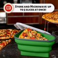 thumbnail image 3 of Reusable expandable pizza storage container with 5 microwaveable heating trays, adjustable silicone pizza box, space saving and leftover pizza slice container, microwave and dishwasher safe., 3 of 8