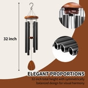 SUSWIM 32 Aluminum Black Wind Chimes for Outdoor, Garden, Patio Decoration
