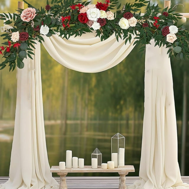 TopLLC Home Decor, Room Decor, Wall Decor Wedding Simulation Flower Eucalyptuses Rose Eucalyptuses Flower Rattan Table And Chair Decoration Flower Rattan Plastics Vine