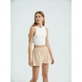 thumbnail image 6 of Linen High Waist Elastic Waist Shorts, 6 of 6