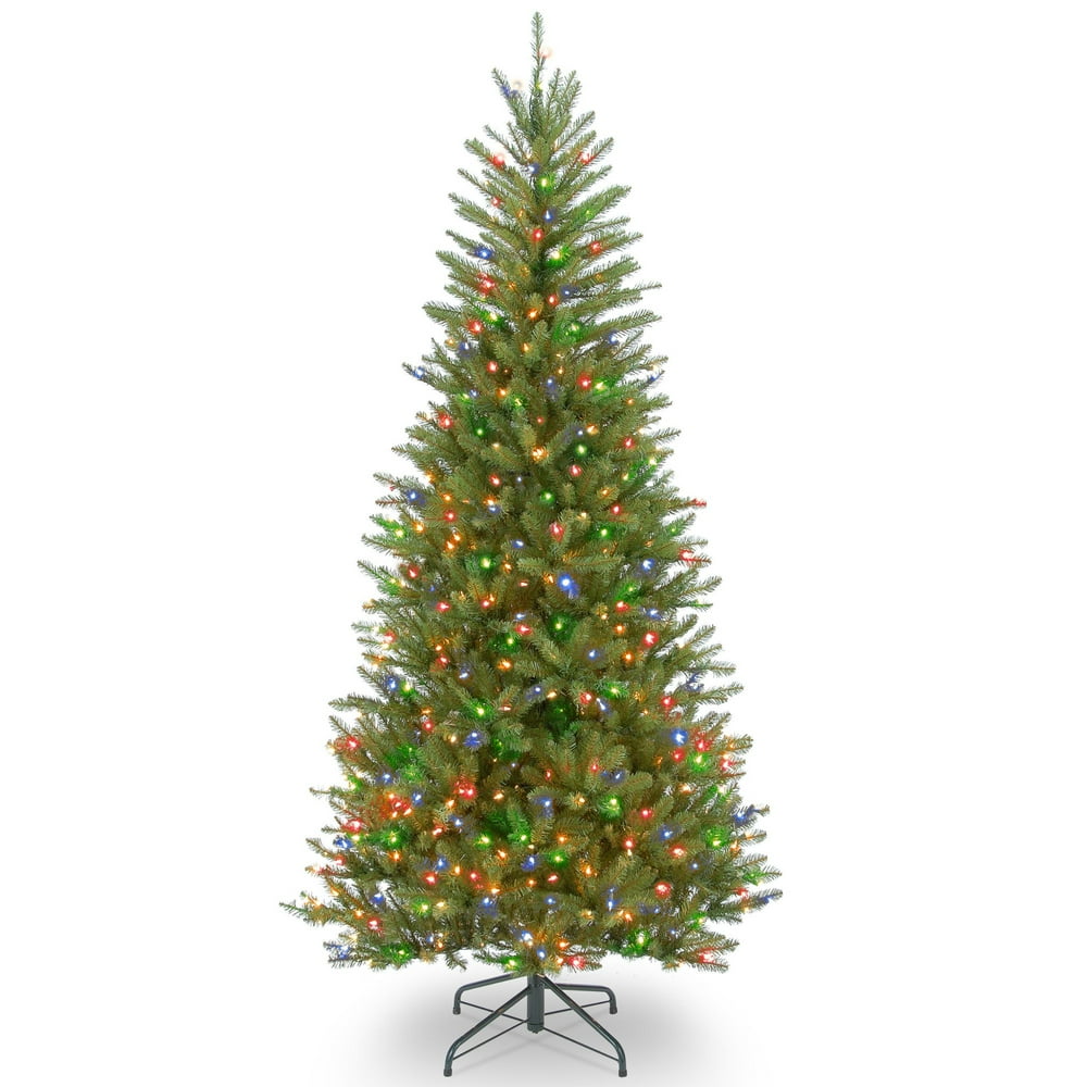 6.5’ Prelit Dunhill Fir Slim Artificial Christmas Tree Multicolor