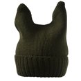 thumbnail image 3 of Top Headwear Cute Adventure Ears Rib Knit Beanie - Olive Green, 3 of 4