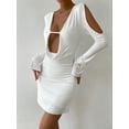 thumbnail image 6 of 2025 Summer Sexy Hollow Out Long Sleeve Dress New Slim Fit Bodycon Backless Irregular Short Dress, 6 of 7