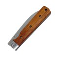thumbnail image 2 of Hunt-Down 9"" Liner Lock Wood Handle Steel Bolster Folding Knife 7cr17 Steel, 2 of 2