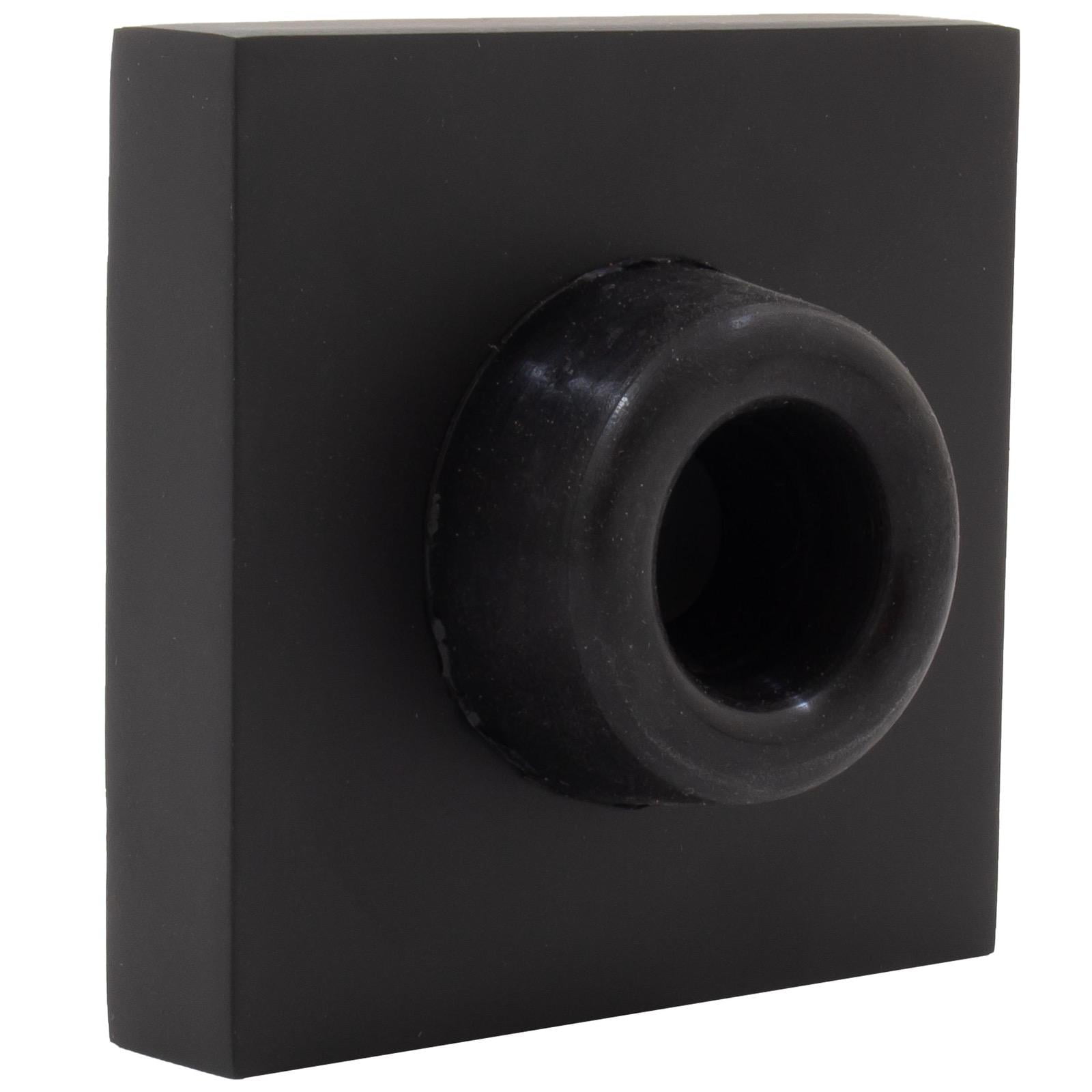 Contemporary Square Wall Door Stop, 21/4 Inches, Matte Black by Stone