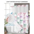 thumbnail image 4 of No Hook Cloth Fabric Shower Curtain with Snap in Liner, Pink Purple Teal Waterproof Shower Curtains Set with See Through Top Window, Watercolor Bow Farmhouse Bath Curtains Shower 72"x84", 4 of 6