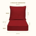 thumbnail image 5 of Textured Solid Imperial Red Deep Seating Cushion Set, 5 of 8