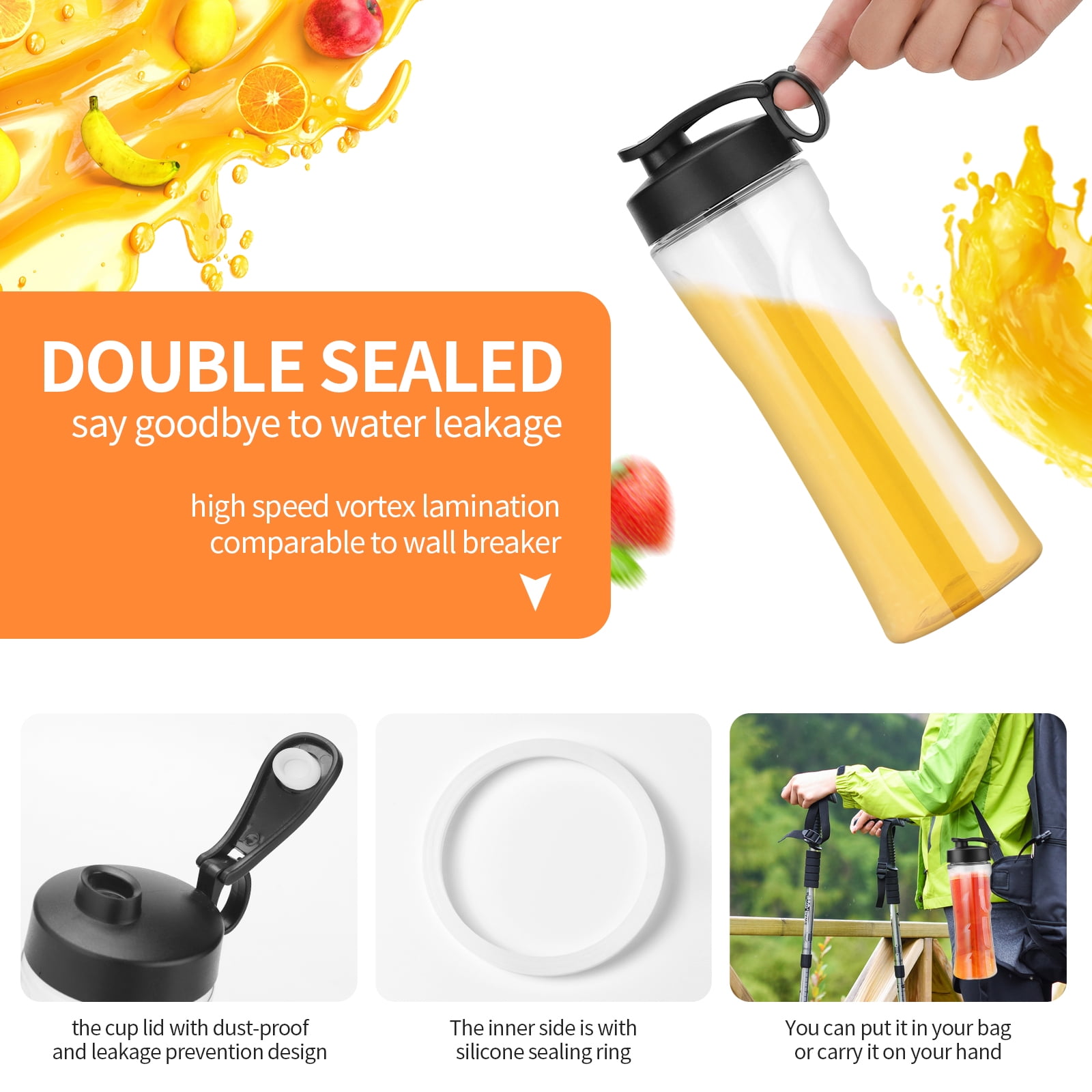 Private Jungle 120V 350W 600ml Plastic 2*600ml Three-speed Mechanical Personal Size Blenders/Mini Blenders,Black Private Jungle 120V 350W 600ml Plastic 2*600ml Three-speed Mechanical Personal Size Blenders/Mini Blenders,Black