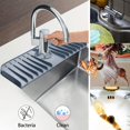 thumbnail image 2 of Faucet Mat,Silicone Faucet Handle Drip Catcher Tray,Drip Protector Splash for Kitchen, Bathroom,Sink Mat, Dish Drying Mat, Sponge Holder(Grey), 2 of 5