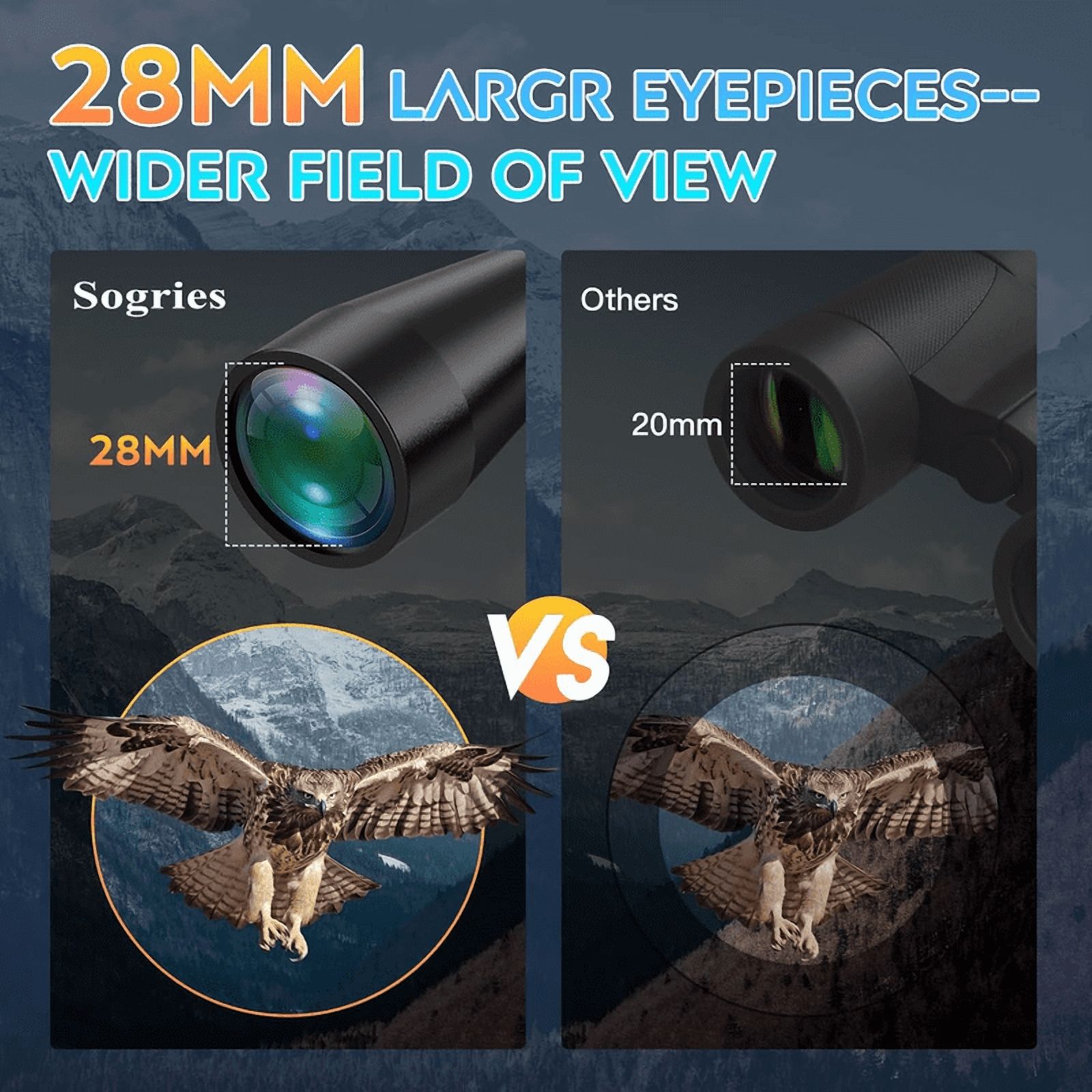 TEIPUERY 10X50 Binoculars for Adults,High Powered Waterproof Binoculars for Bird Watching Hunting Camping Football Games Travel Stargazing with Carrying Bag