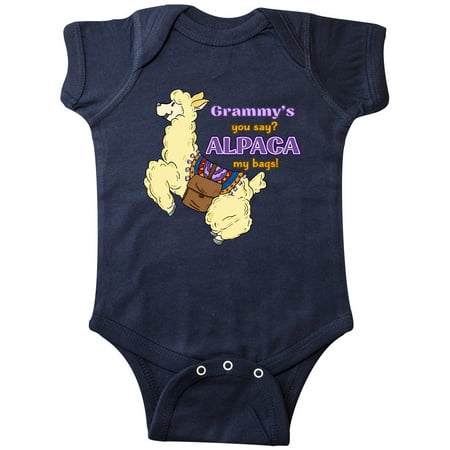 

Inktastic Cute Jumping Alpaca-Grammy s You Say ALPACA my bags! Gift Baby Boy or Baby Girl Bodysuit