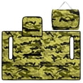 thumbnail image 4 of COEQINE Green Camo Golf Cart Seat Cover, Foldable Design with Handle for Storage, Universal Size Quilted Polyester, 4 Front Pockets, Machine Washable, Green Camouflage, 4 of 8