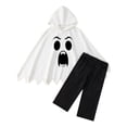 thumbnail image 3 of FYDUU Toddler Boys Halloween Ghost Cloak Cape Hooded Tops with Black Pants 2 Piece Outfit Set Kids Holiday Casual Clothes, 3 of 9