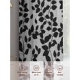 thumbnail image 7 of Grey Black Botanical Semi Sheer Curtains 84 Inch Length 2 Panels Set, Pastoral Spring Floral Summer Art Sheer Kitchen Curtain Privacy Voile Window Curtain for Living Room Bedroom Rod Pocket Drapes, 7 of 7
