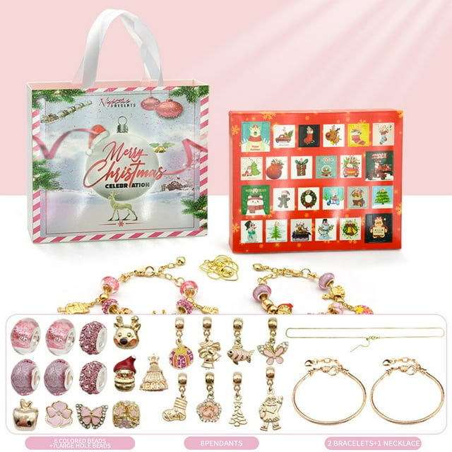 Christmas Advent Calendar 2024 Christmas Advent Calendar Gifts, DIY Bracelet Making Kit For For Kids Adult, 24-Days Christmas Countdown Calendar Jewelry Gifts